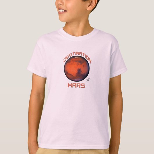 「宛先火星長袖Tシャツ子供へ」 Tシャツ (正面)