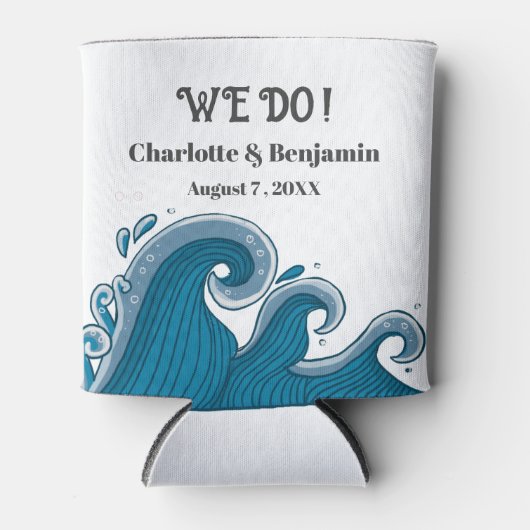 宛先素朴ビーチカスタムウェディング 缶クーラー (正面)