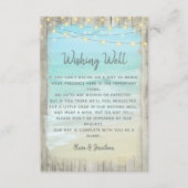 宛先素朴ビーチ結婚式ウィングウェル エンクロージャーカード (正面)