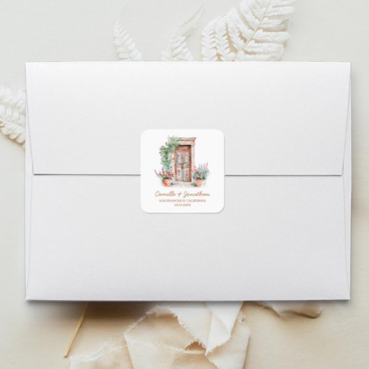 宛先素朴結婚式のお気に入りシール スクエアシール