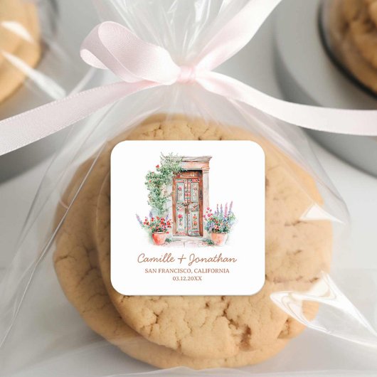 宛先素朴結婚式のお気に入りシール スクエアシール