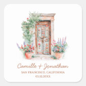 宛先素朴結婚式のお気に入りシール スクエアシール (正面)
