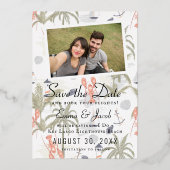 宛先結婚用パスポートの保存日 箔招待状 (裏面)