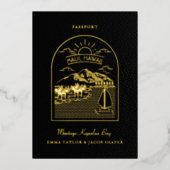 宛先結婚用パスポートの保存日 箔招待状 (正面)