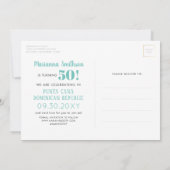 宛先誕生日日付5x7ポストカードの保存 招待状 (裏面)