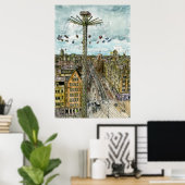 宛先 |ウオーターカラーヨーロッパスイングライド ポスター (ホームオフィス)