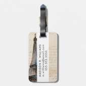 宛先 |エッフェル塔からの手紙 ラゲッジタグ (裏面縦)