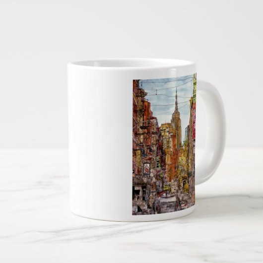 宛先 |リトルイタリアのニューヨーク・シティビュー ジャンボコーヒーマグカップ (正面右)