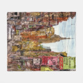 宛先 |リトルイタリアのニューヨーク・シティビュー フリースブランケット (正面(横))