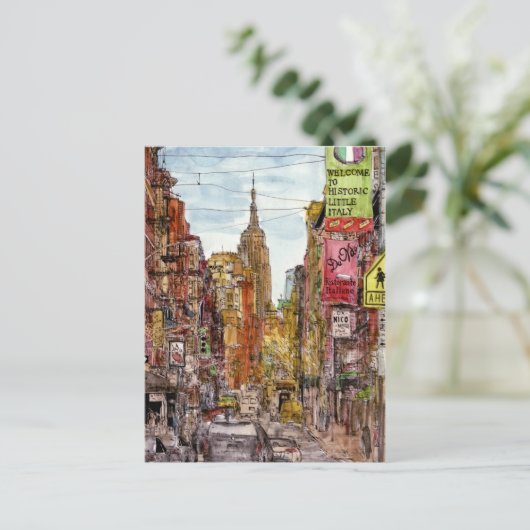 宛先 |リトルイタリアのニューヨーク・シティビュー ポストカード (スタンド正面)