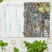 宛先 |ヴィンテージエッフェルタワーinパリビュー キッチンタオル (折り畳み)