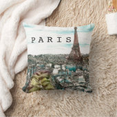 宛先 |ヴィンテージエッフェルタワーinパリビュー クッション (ブランケット)