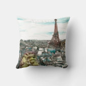 宛先 |ヴィンテージエッフェルタワーinパリビュー クッション (裏面)