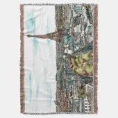 宛先 |ヴィンテージエッフェルタワーinパリビュー スローブランケット (正面縦)