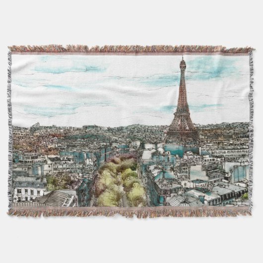 宛先 |ヴィンテージエッフェルタワーinパリビュー スローブランケット (正面)