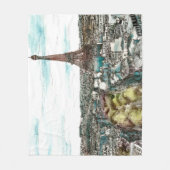 宛先 |ヴィンテージエッフェルタワーinパリビュー フリースブランケット (正面)