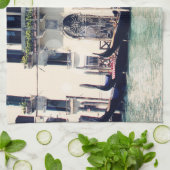 宛先 |ヴェネツィアのウォーターフロント写真 キッチンタオル (折り畳み)