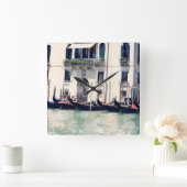 宛先 |ヴェネツィアのウォーターフロント写真 スクエア壁時計 (ホーム)