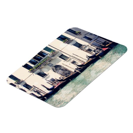 宛先 |ヴェネツィアのウォーターフロント写真 マグネット (左側)