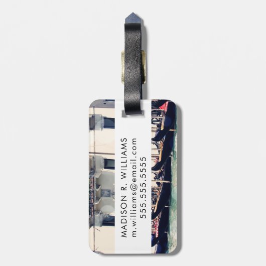 宛先 |ヴェネツィアのウォーターフロント写真 ラゲッジタグ (裏面縦)
