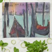 宛先 |ヴェネツィアスケッチの2つのゴンドラ キッチンタオル (折り畳み)