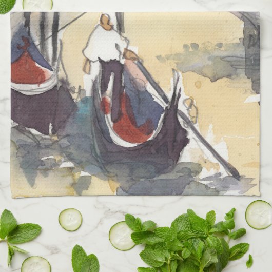 宛先 |ヴェネツィアプレインエアゴンドラライド キッチンタオル (折り畳み)