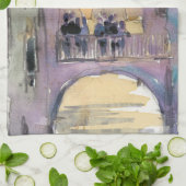 宛先 |ヴェネツィア運河ブリッジビュー キッチンタオル (折り畳み)