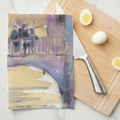 宛先 |ヴェネツィア運河ブリッジビュー キッチンタオル (四つ折り)