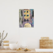 宛先 |ヴェネツィア運河ブリッジビュー ポスター (キッチン)