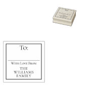 宛先/家族の名前からクリスマスホリデーギフトラベル ラバースタンプ (押印)