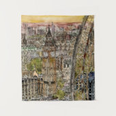 宛先 |水の色ビッグベン&ロンドンアイ タペストリー (正面)