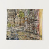 宛先 |水の色ビッグベン&ロンドンアイ タペストリー (正面(横))