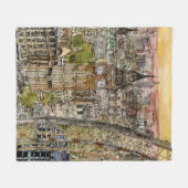 宛先 |水の色ビッグベン&ロンドンアイ フリースブランケット (正面(横))