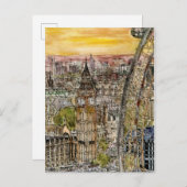 宛先 |水の色ビッグベン&ロンドンアイ ポストカード (正面/裏面)