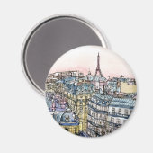 宛先 |水彩エッフェルタワー&パリ マグネット (正面/裏面)