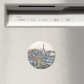 宛先 |水彩エッフェルタワー&パリ マグネット (インサイチュ (食洗機))