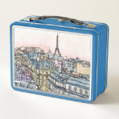 宛先 |水彩エッフェルタワー&パリ メタルランチボックス (裏面)