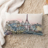 宛先 |水彩エッフェルタワー&パリ ランバークッション (ブランケット)