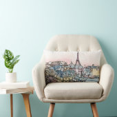 宛先 |水彩エッフェルタワー&パリ ランバークッション (椅子)