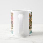 宛先 |水彩ビーチと建物 ジャンボコーヒーマグカップ (裏面)