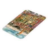 宛先 |水彩ビーチと建物 マグネット (左側)