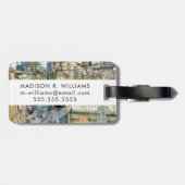 宛先 |水彩ヴィンテージロンドン通り ラゲッジタグ (裏面横)