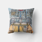 宛先 |水彩ヴィンテージ地下鉄入口 クッション (裏面)