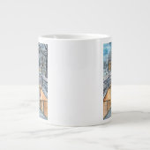宛先 |水彩ヴィンテージ地下鉄入口 ジャンボコーヒーマグカップ (正面)