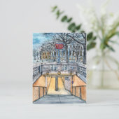 宛先 |水彩ヴィンテージ地下鉄入口 ポストカード (スタンド正面)