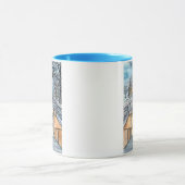 宛先 |水彩ヴィンテージ地下鉄入口 マグカップ (中央)