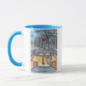宛先 |水彩ヴィンテージ地下鉄入口 マグカップ (左)