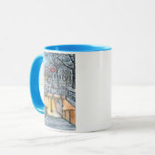 宛先 |水彩ヴィンテージ地下鉄入口 マグカップ (正面左)