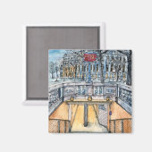 宛先 |水彩ヴィンテージ地下鉄入口 マグネット (正面/裏面)