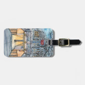 宛先 |水彩ヴィンテージ地下鉄入口 ラゲッジタグ (正面横)